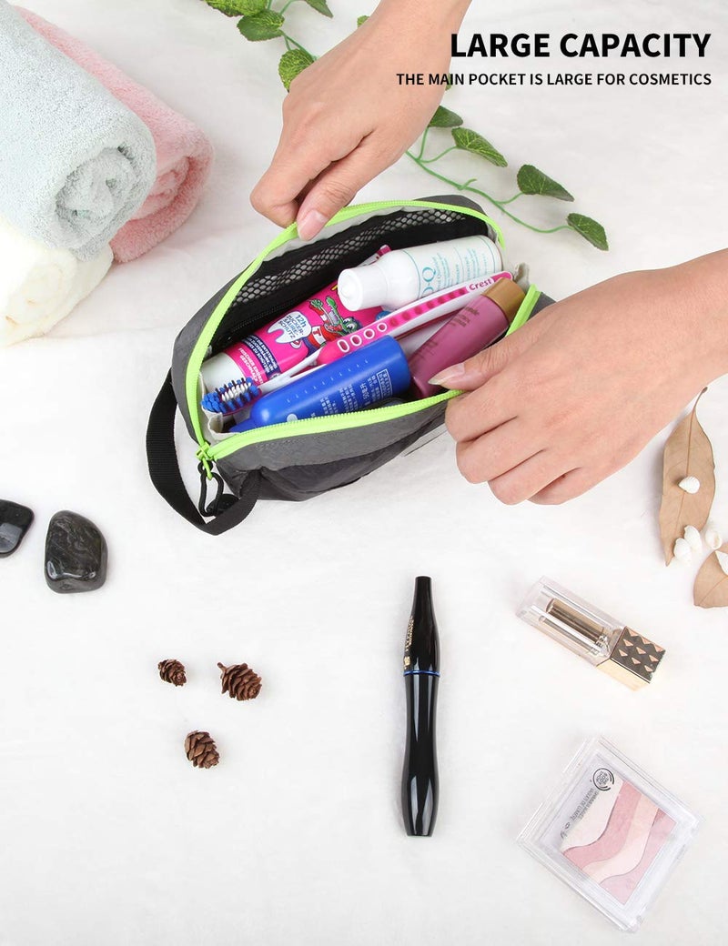 GOX Travel Small Toiletry Bag for Men Nylon Dopp Kit Medicine Bag Travel Organizer Pouch Shave Kits for Teens Toiletry Essentials Bathroom Compact (Black, 7.9 * 3.7 * 2 Inches) - Image 3